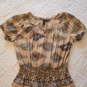 Ralph Lauren Beige Paisley Blouse